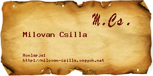 Milovan Csilla névjegykártya
